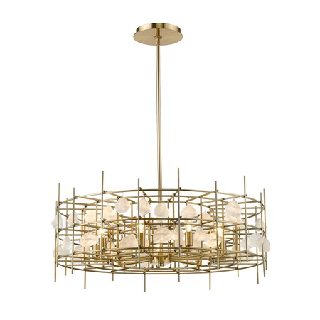 Z-Lite Garroway 9 Light Chandelier, Aged Brass & Aged Brass 4007-32AGBR